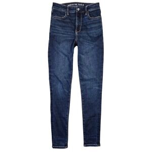 American Eagle Super High-Rise Jegging Jeans Dark Wash Skinny 2 Regular Boho